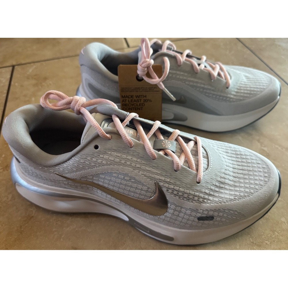Nike Journey Run Shoes Women 11 Grey Silver Pink FJ7765 ComfortRide Sneakers NEW